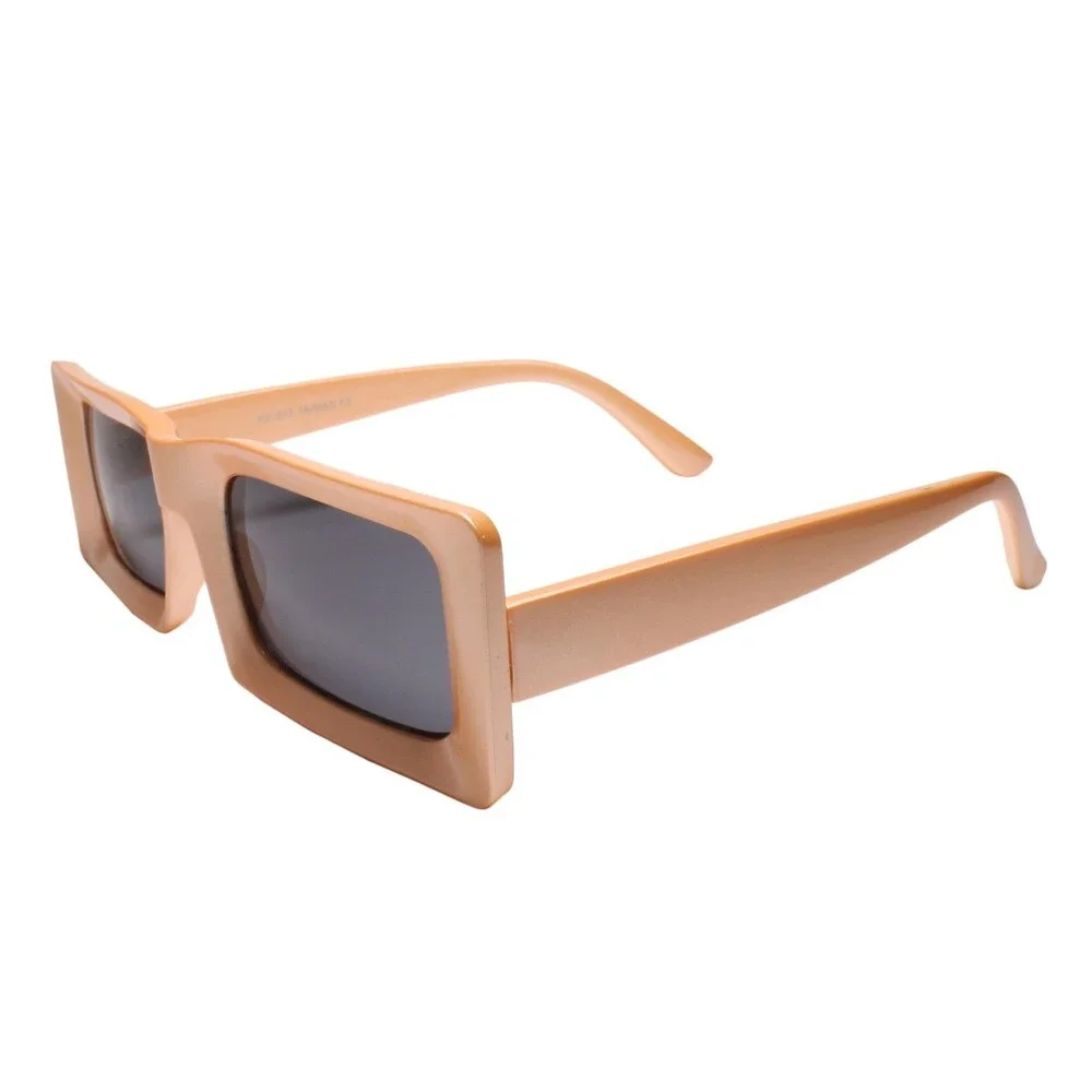 Rectangle Sunglasses Brown Frame 90’s Vintage Fashion Narrow Square Frame